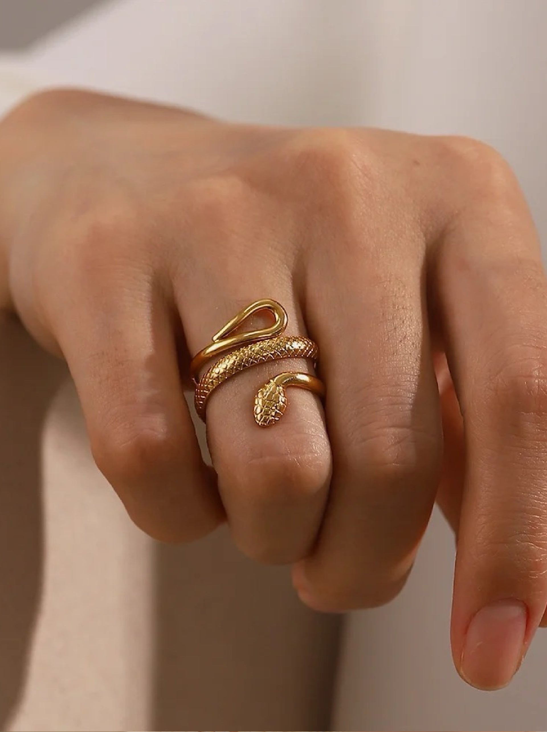 Detailed Snake Ring