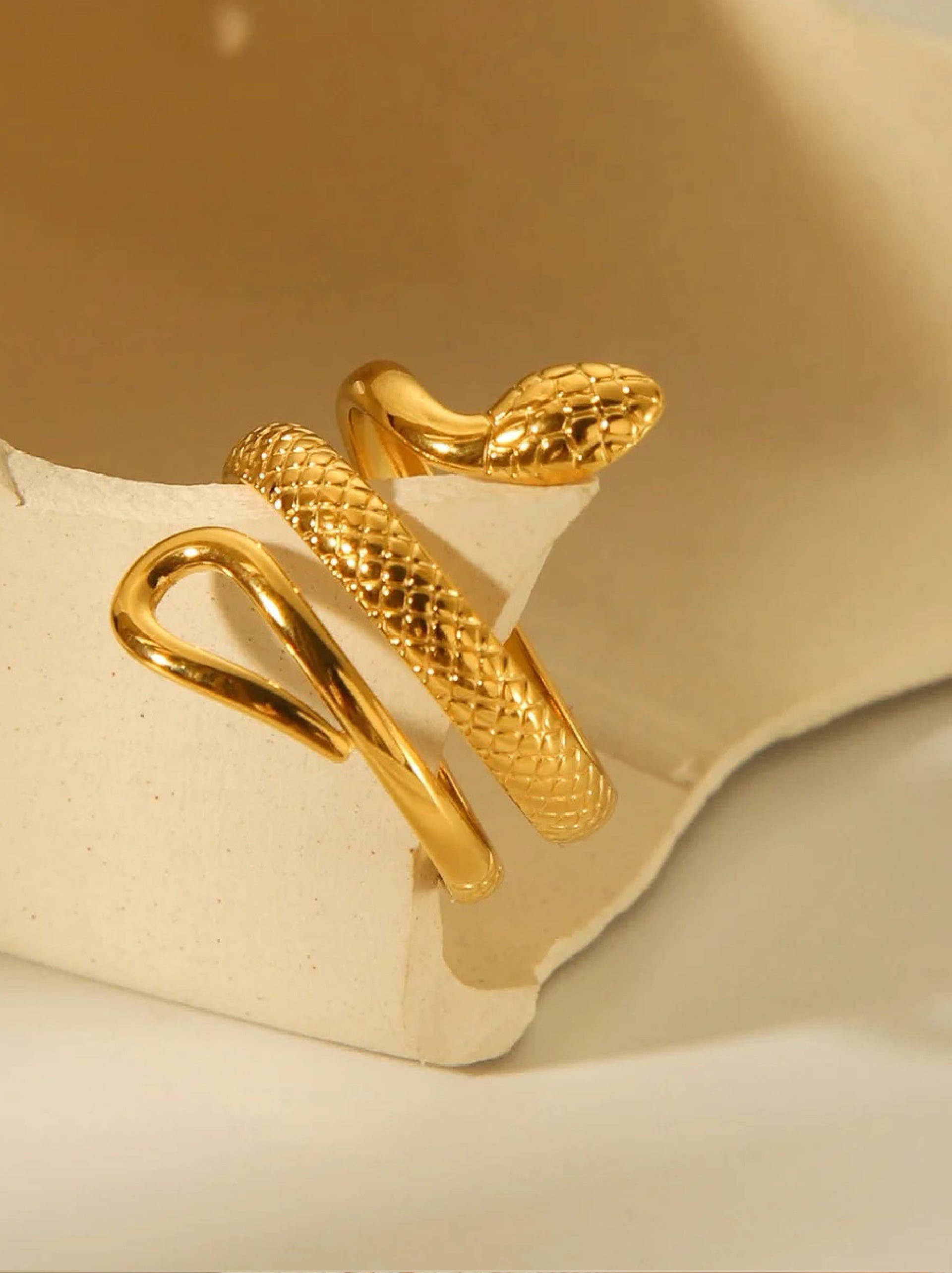 Detailed Snake Ring