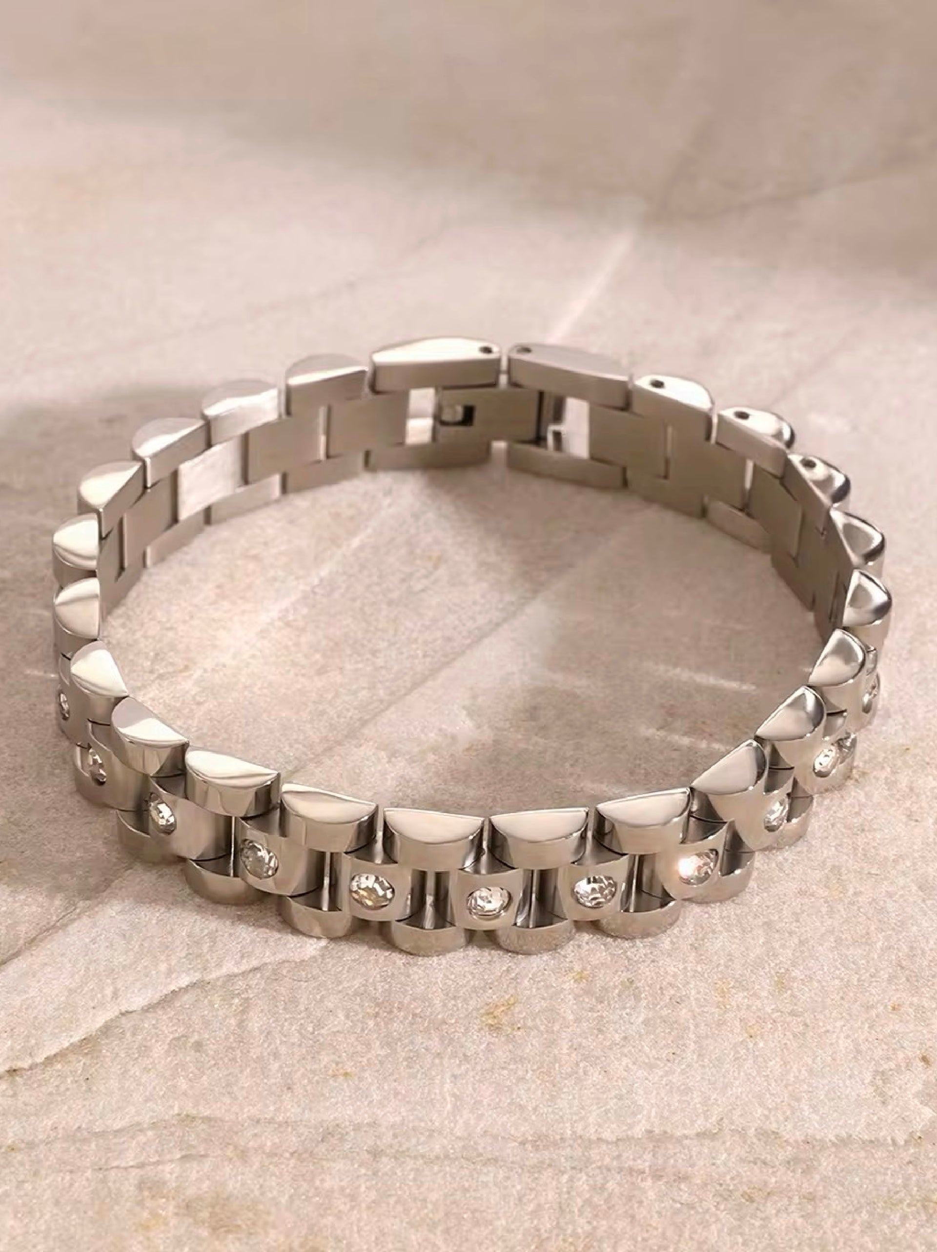 Lustre Link Bracelet - silver