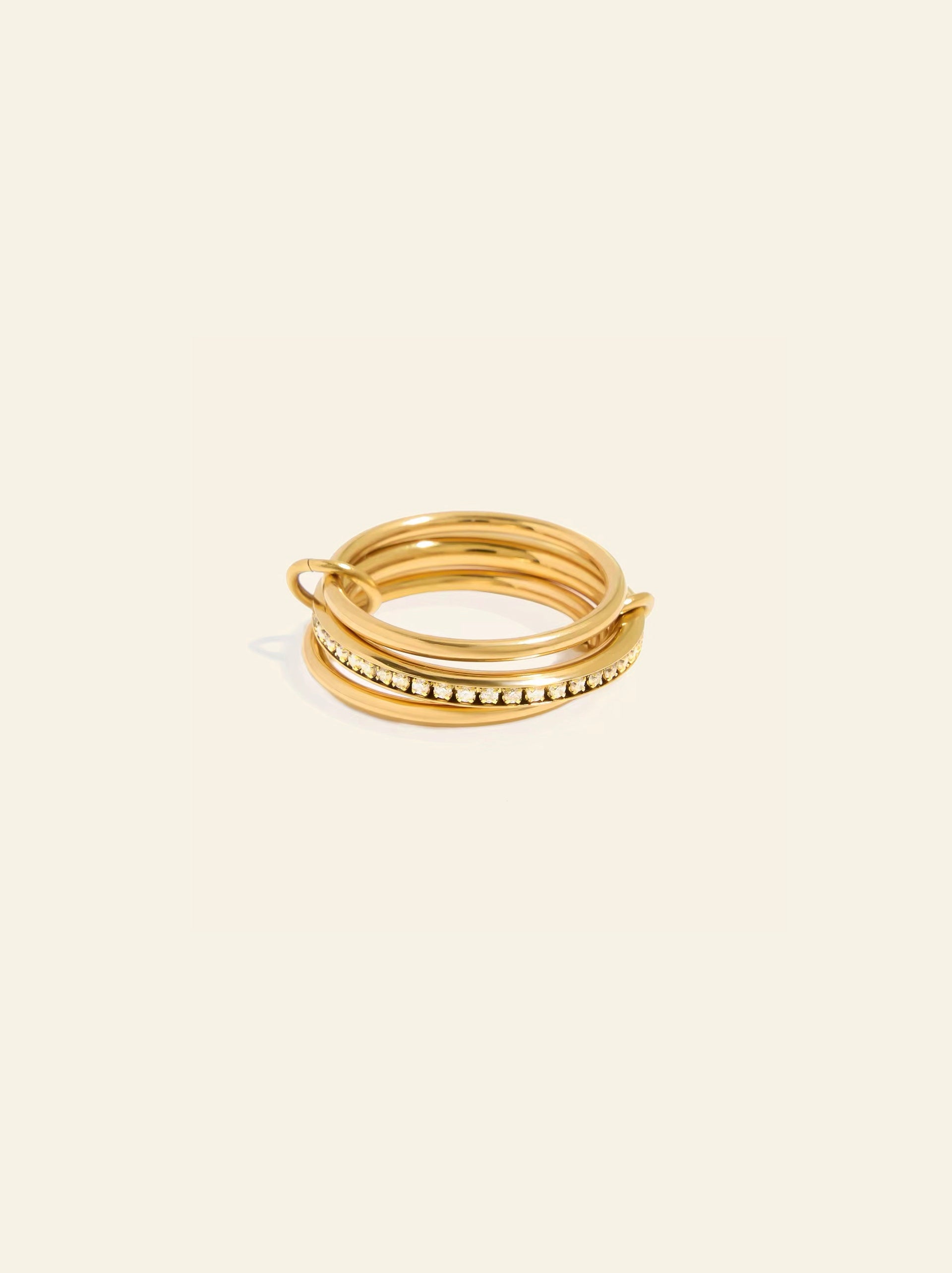 Zirconia Rings Collection | 18K PVD Gold Plated Waterproof Rings