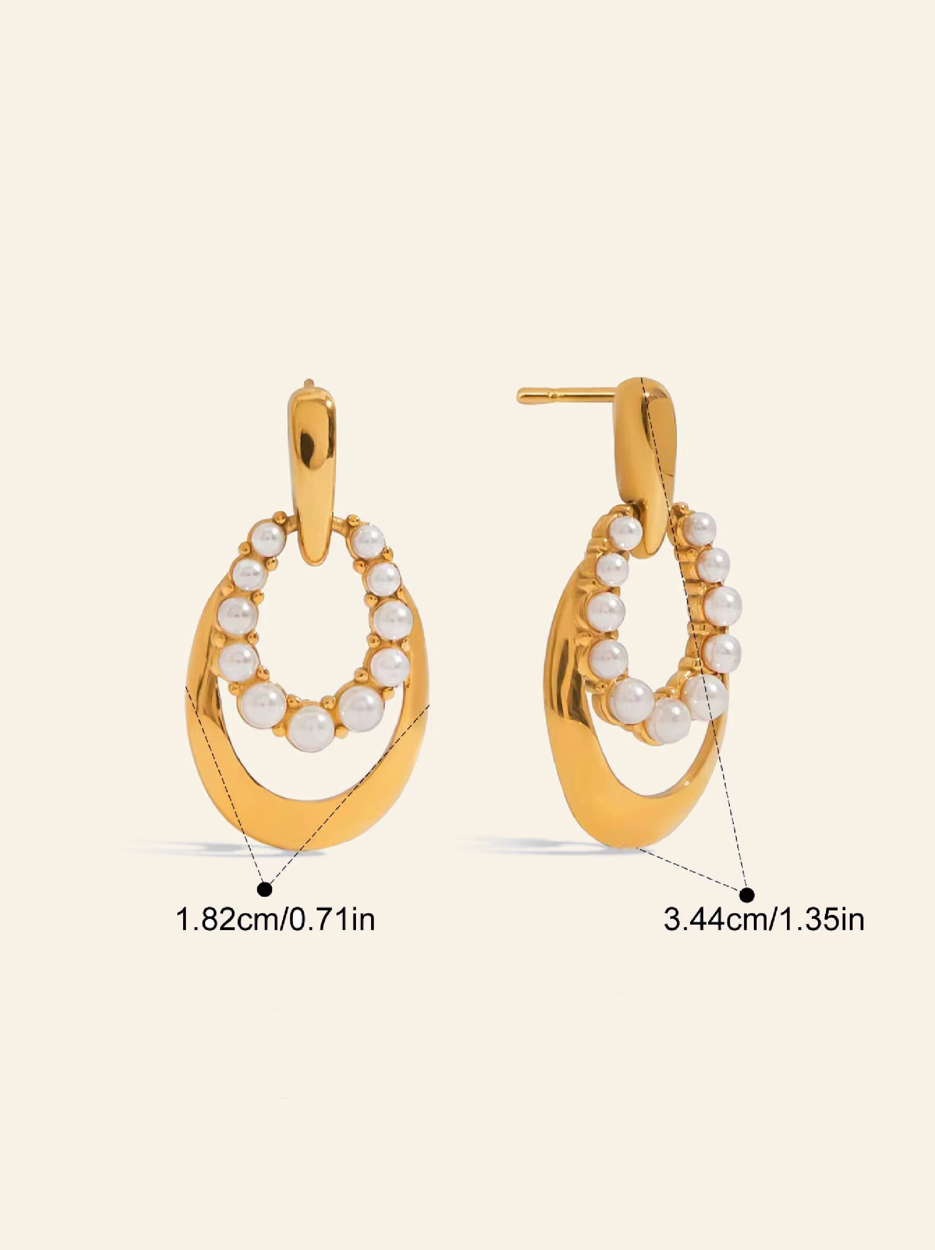Twin Oval Pearl Earrings