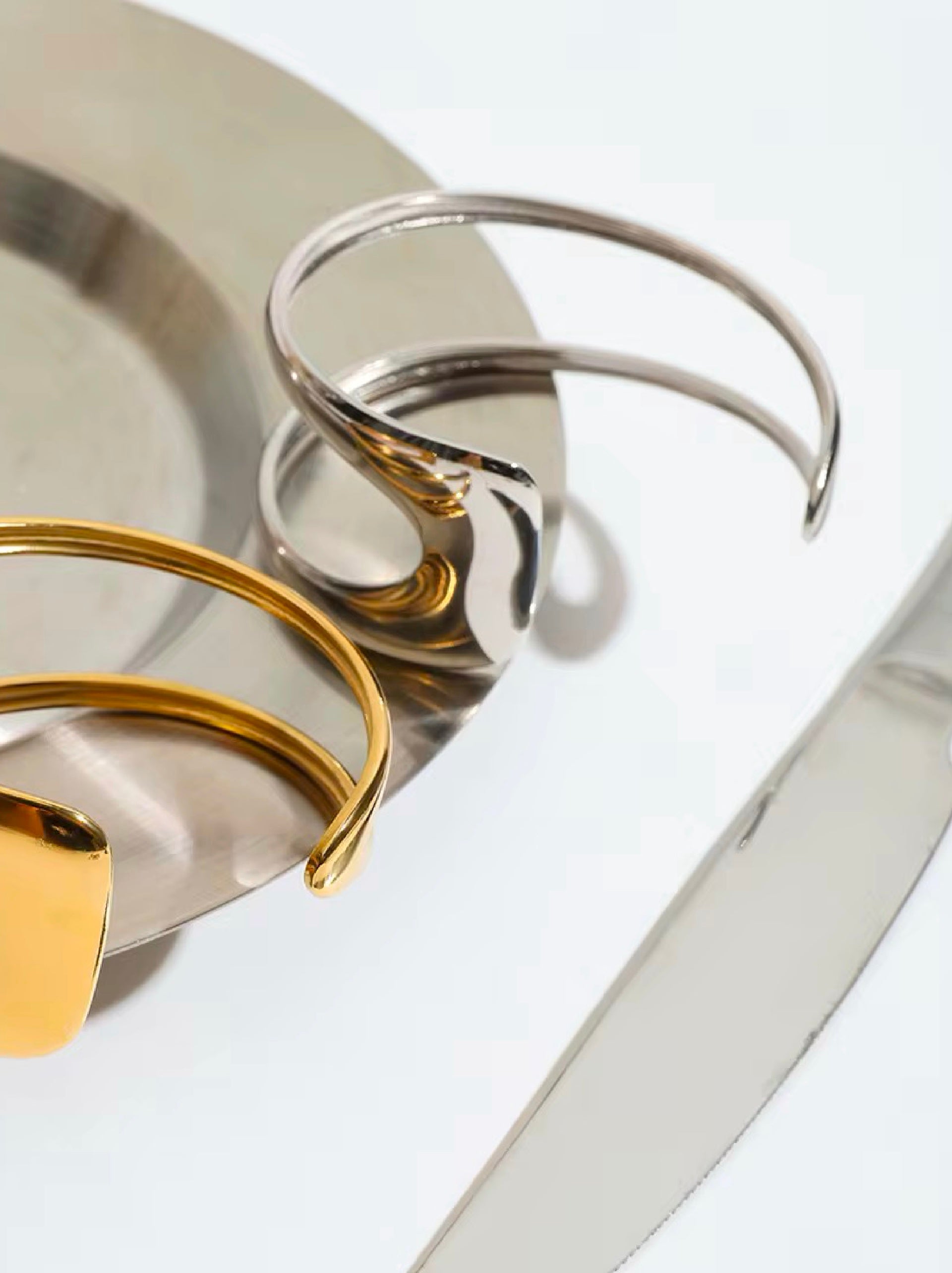 Twin Cuff Bracelet - silver