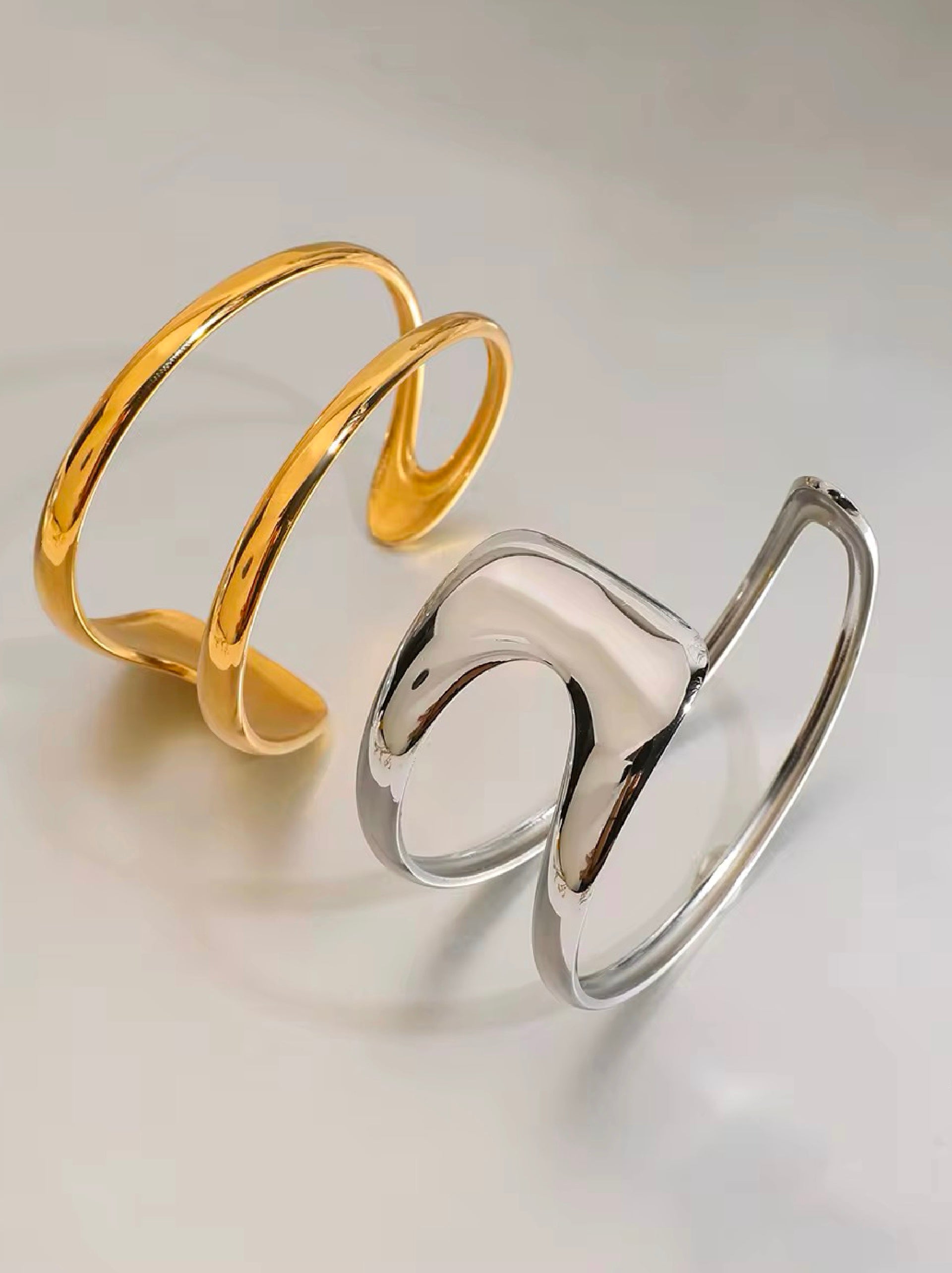 Twin Cuff Bracelet - silver