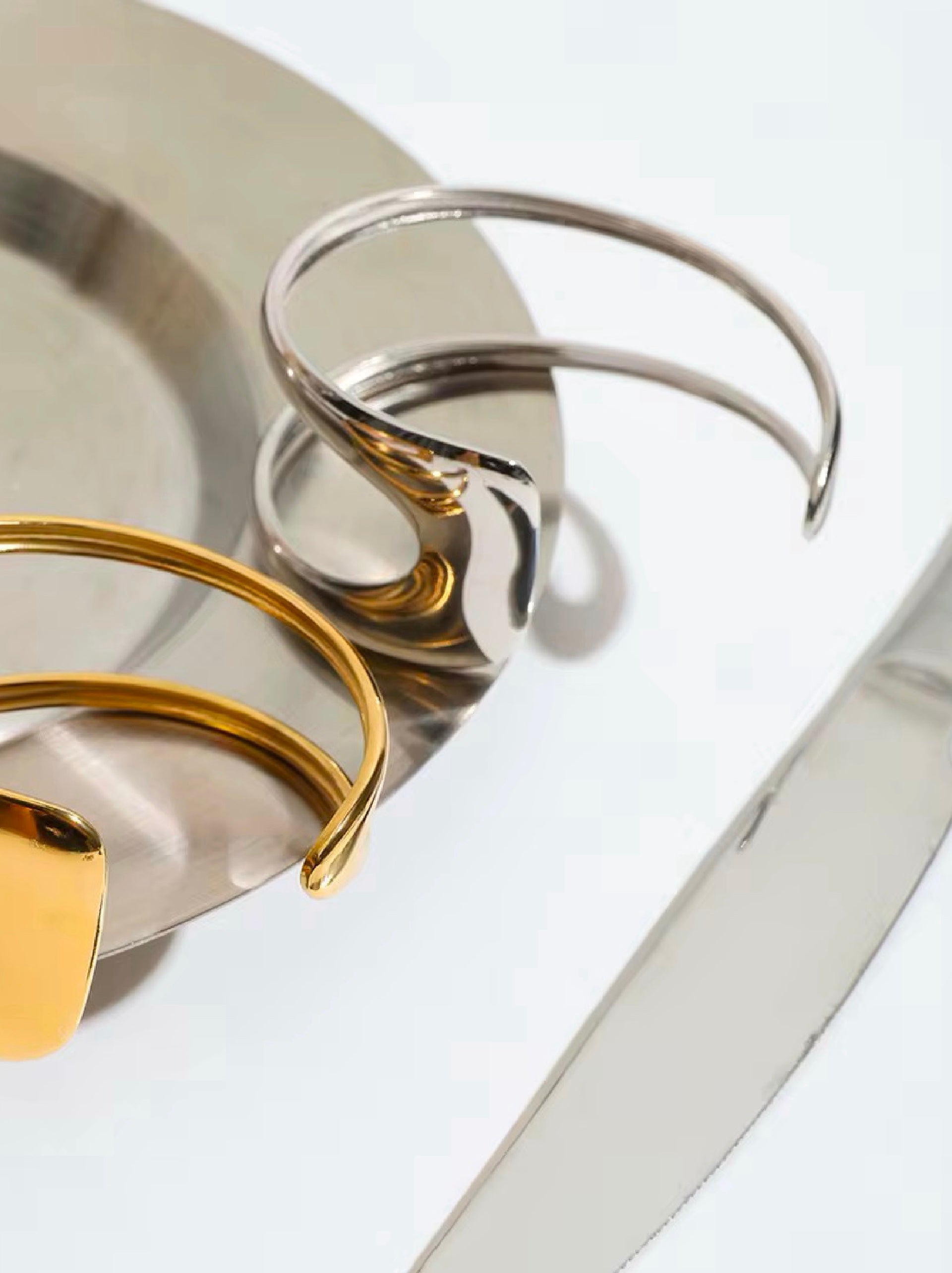Twin Cuff Bracelet - silver